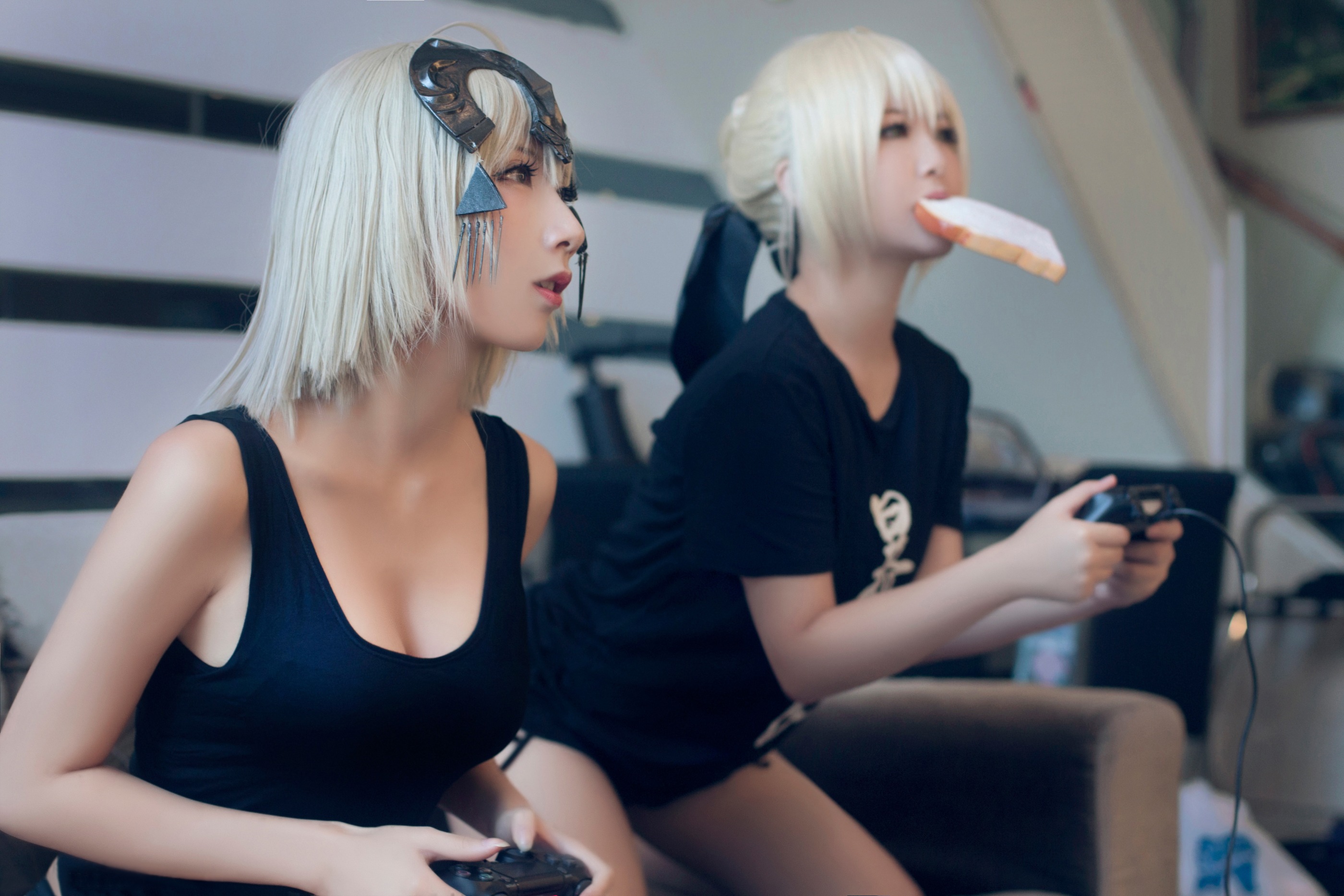 图片[1]-半半子 – NO.003 索索 黑贞2 家居ps4 [30P]-XikXak